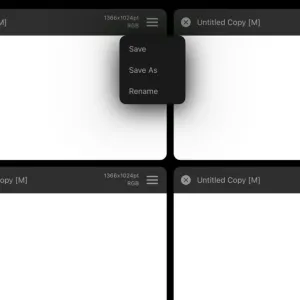 Affinity Designer 2 のハンバーガーメニューには Duplicate（複製）はない