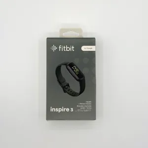 Fitbit Inspire 3 のパッケージ。by Google とあるとおり Fitbit は Google 傘下の企業。