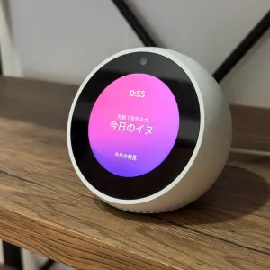 ベゼルは広め。画面上部には 0.3 MP カメラが搭載されている。画面には、無駄な情報も多々出てくるので設定が重要。