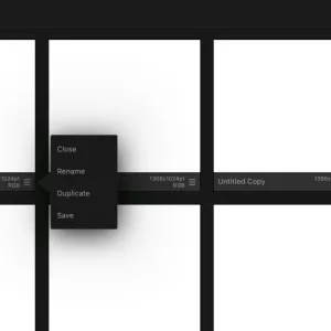 Affinity Designer Ver. 1 では、ハンバーガーメニューに Duplicate オプションが存在