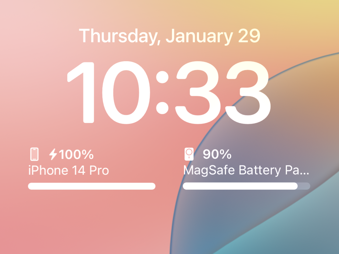 ロック画面にもモバイルバッテリーの残量表示が可能